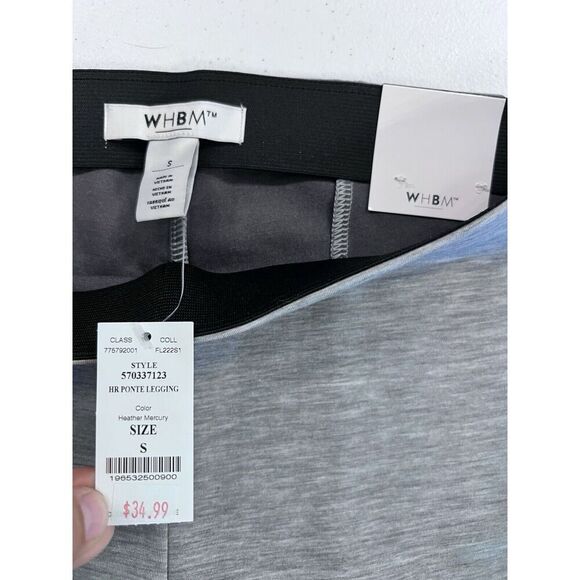 White House Black Market WHBM Heather‎ Grey  Ponte High Rise Leggings S NWT - Picture 4 of 5